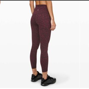 GUC Lululemon Align High Rise 25” Leggings Size 4 Maroon Red and Black